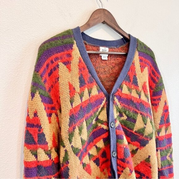BDG Urban Outfitters Southwest Aztec Knit Cardigan Sweater M Boho Retro Grunge - Picture 2 of 10